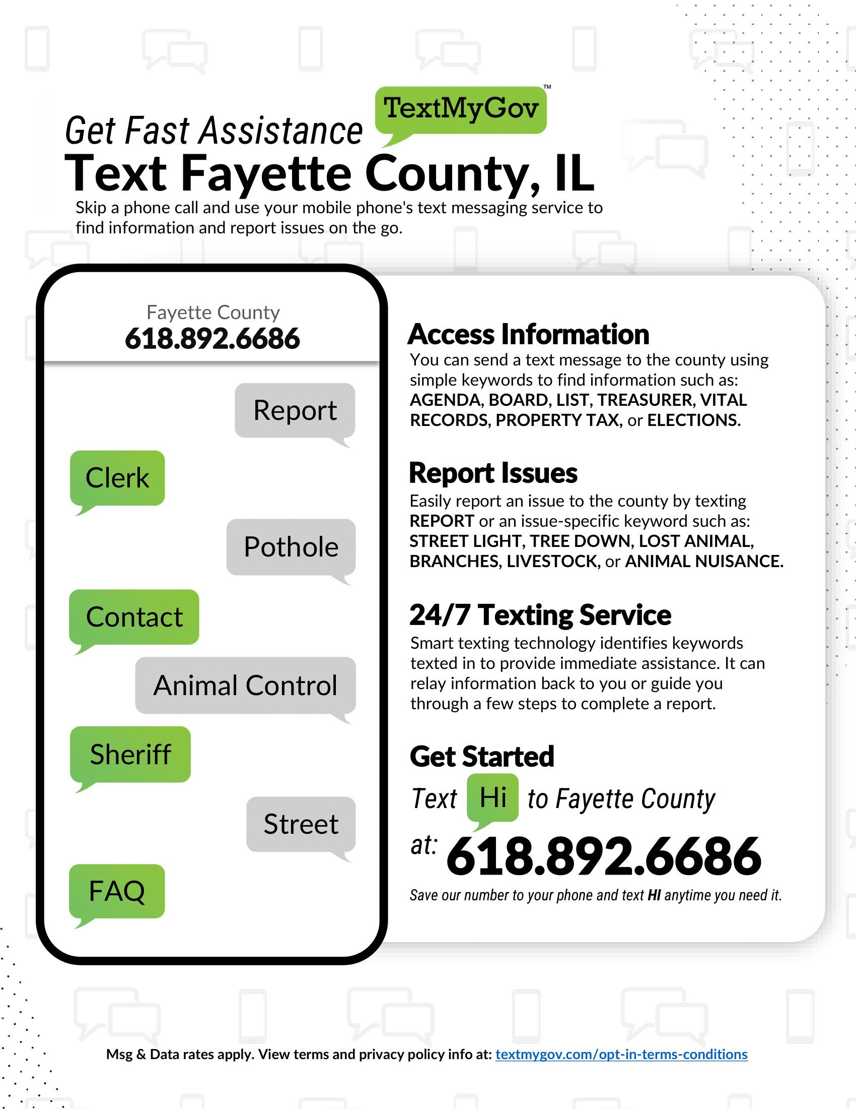 Fayette County-IL-TMG-Info-Report-Flyer Fayette County Text My Gov